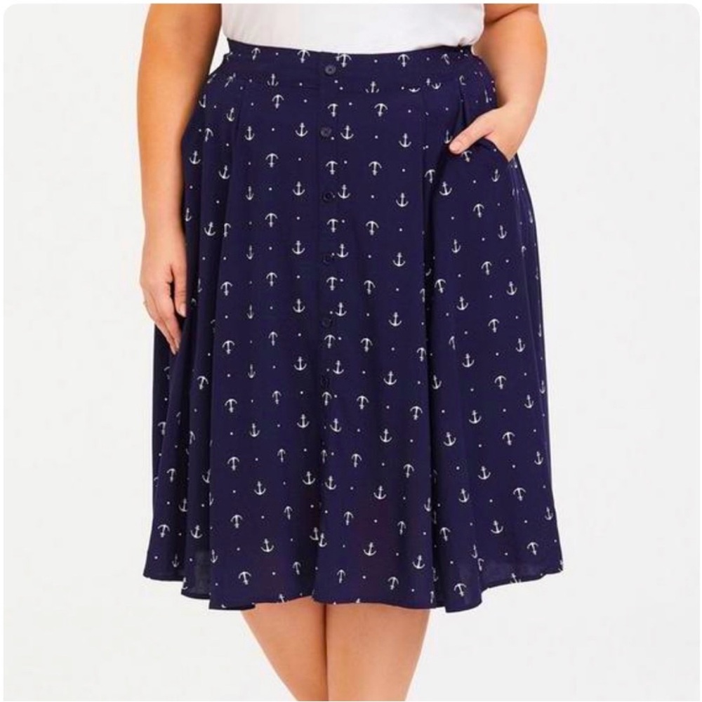 Torrid Anchor Print Skirt Size 1